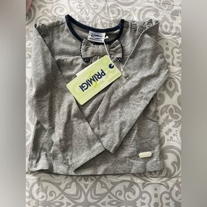Primigi Charcoal Long Sleeve Tee with Bow Detail